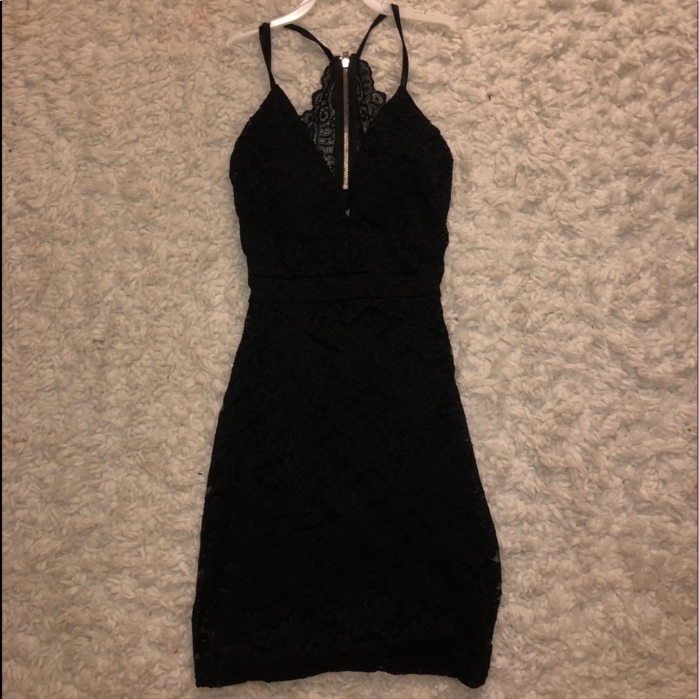 black mini dress